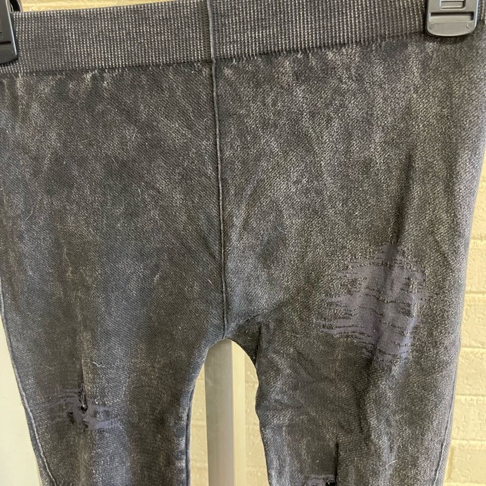 Womens NikiBiki Vintage Ripped Black/Charcoal leggings - Picture 11 of 13